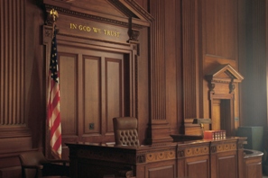 Interior of American courtroom