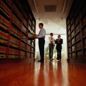 Lawyer Researching Information in a Law Library